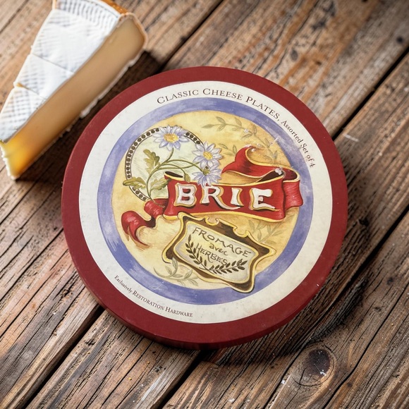 BRIE Other - Vintage Restoration Hardware Classic Cheese Plates Set 4 Brie Stilton Emmental